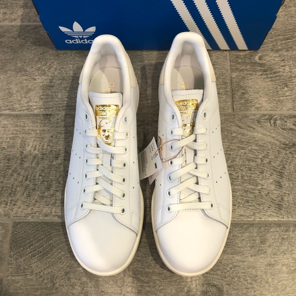 New Adidas Stan Smith Classic Sneakers White Beige Men’s Shoes Multiple Sizes - Picture 6 of 8